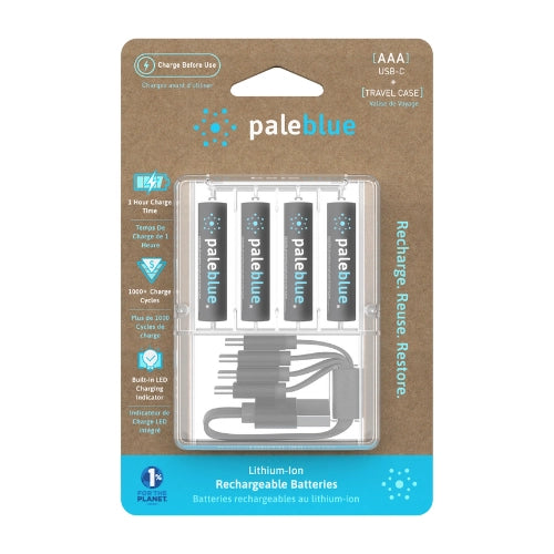 Pack 4 Piles Rechargeables Lio-ion 1.5v USB-C PALE BLUE (LR03) AAA